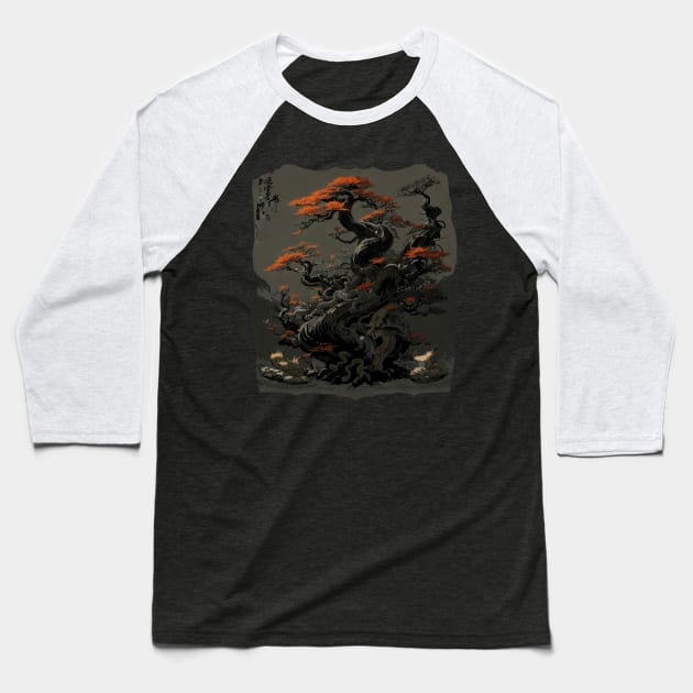 Japanese Shinto Spirit Tree Baseball T-Shirt by HideTheInsanity